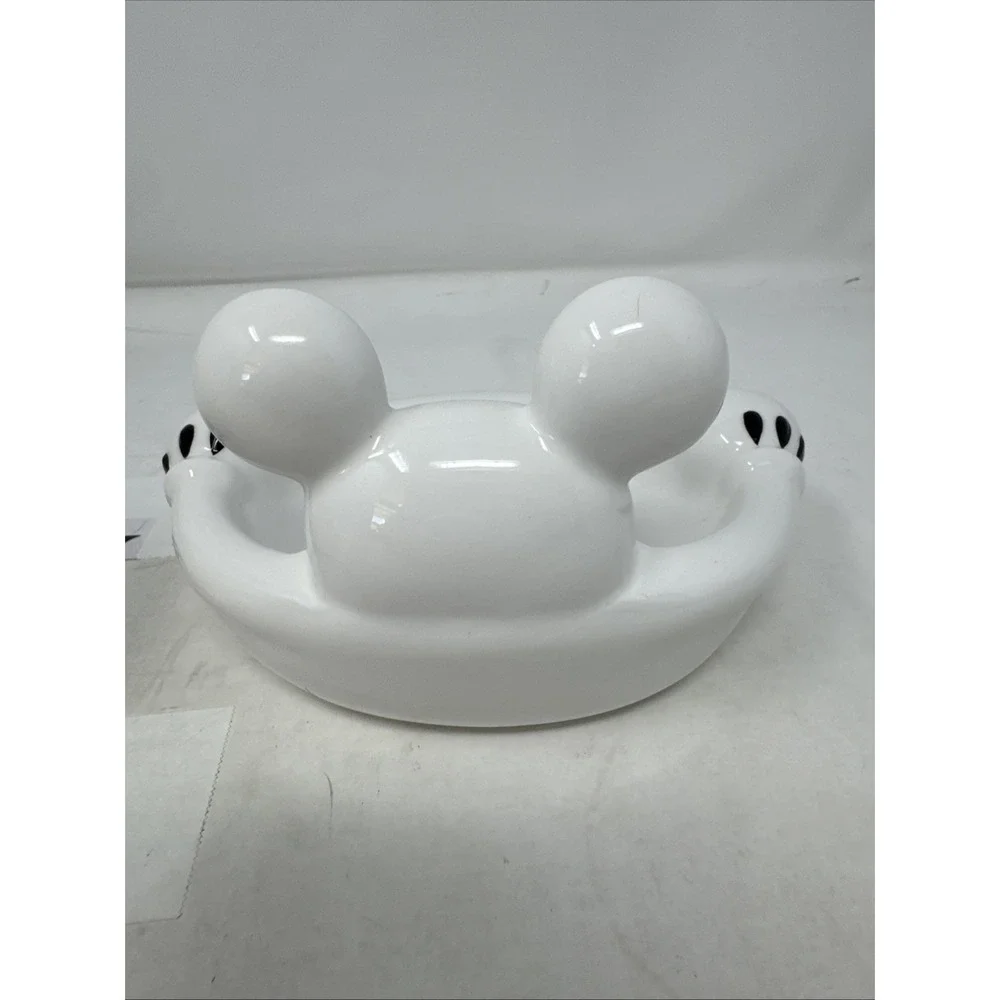Disney Park MICKEY MOUSE White‎ Soap Holder And Cup Ceramic Bathroom